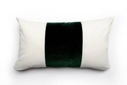 Dark Green Lumbar Pillow - Color Block Forest Cushion Hunter Contemporary - thumbnail 1