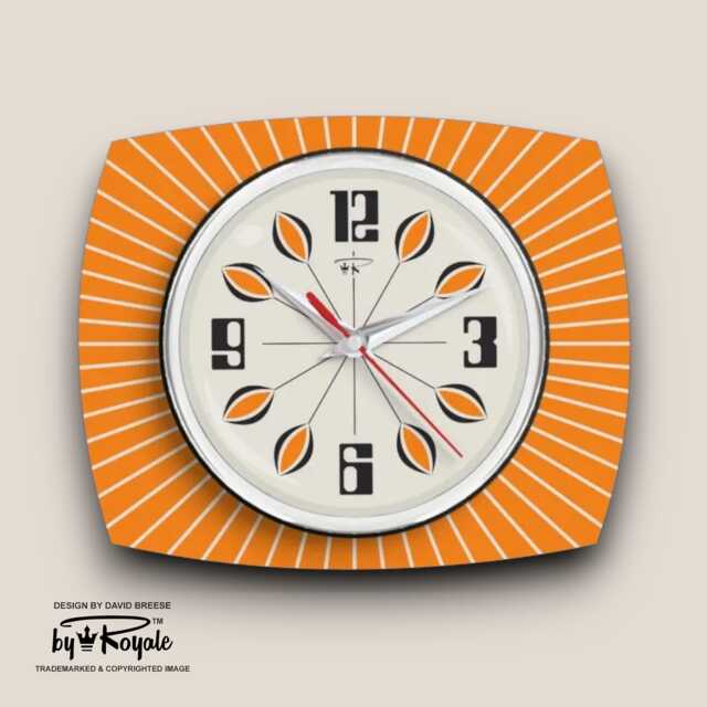 Mid Century Petal Wall Clock - 1970S Retro Style, 12 Colors - image 1