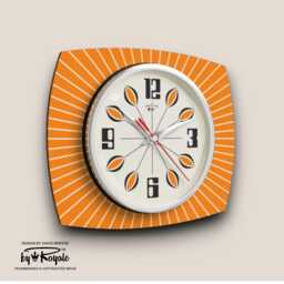 Mid Century Petal Wall Clock - 1970S Retro Style, 12 Colors - thumbnail 2