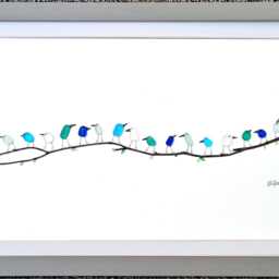 Panoramic Ocean Spray Birds - Sea Glass & Driftwood Picture Framed Handmade Horizontal Wall Art - thumbnail 3
