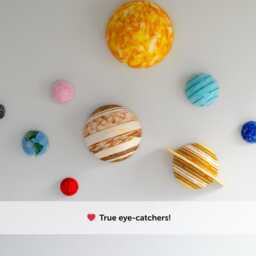 3D Felt Planets Ceiling Wall Decor Solar System Space Nursery Kids Room - thumbnail 4