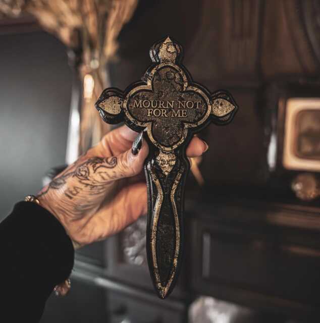 Grave Marker Wall Hanging - Mourn Not For Me - Gothic Home Decor Gallery The Blackened Teeth Ltd - image 1