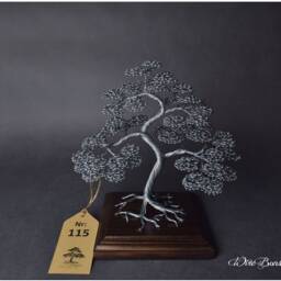 Wire Bonsai Tree - Home Decoration Positive Energy Engraved Dedication Steel 11Th Wedding Anniversary Of Immortality Zen - thumbnail 3