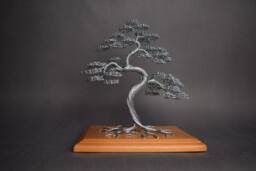 Wire Bonsai Tree - Home Decoration Positive Energy Engraved Dedication Steel 11Th Wedding Anniversary Of Immortality Zen - thumbnail 1