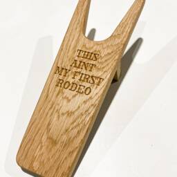 This Ain't My First Rodeo -Western Style Oak Boot Jack - Personalised Handmade Pull Bespoke Gift Country - thumbnail 2