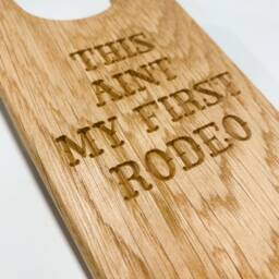 This Ain't My First Rodeo -Western Style Oak Boot Jack - Personalised Handmade Pull Bespoke Gift Country - thumbnail 3