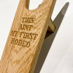 This Ain't My First Rodeo -Western Style Oak Boot Jack - Personalised Handmade Pull Bespoke Gift Country - thumbnail 4