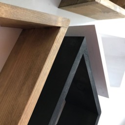 Wooden Hexagon Floating Shelves, Set Of 6, Wall Art - thumbnail 3