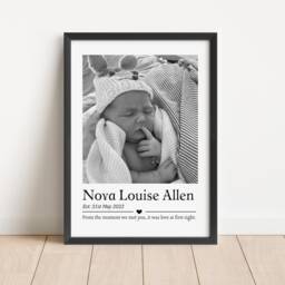 Personalised Newborn Photo Print, Baby Keepsake, Nursery Wall Art - thumbnail 3
