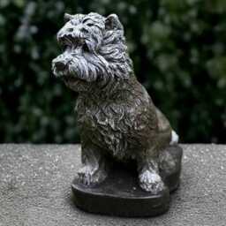 Stone Westie Dog Statue Concrete Terrier Yorkie Sculpture Cement Figurine Outdoor Ornament Handmade Decoration - thumbnail 2