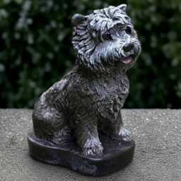 Stone Westie Dog Statue Concrete Terrier Yorkie Sculpture Cement Figurine Outdoor Ornament Handmade Decoration - thumbnail 3