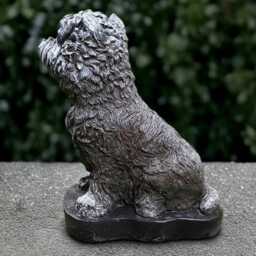Stone Westie Dog Statue Concrete Terrier Yorkie Sculpture Cement Figurine Outdoor Ornament Handmade Decoration - thumbnail 4