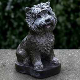 Stone Westie Dog Statue Concrete Terrier Yorkie Sculpture Cement Figurine Outdoor Ornament Handmade Decoration - thumbnail 1