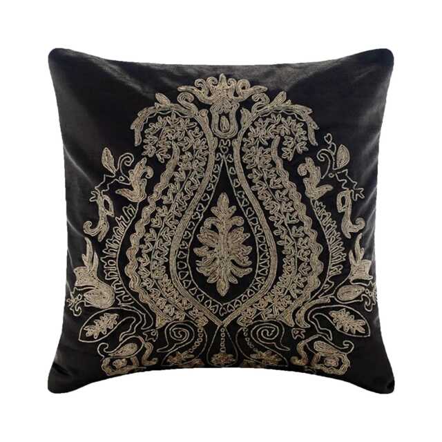 "Decorative Charcoal Gray Euro Size Pillow Cover 24""x24""/26""x26" - image 1