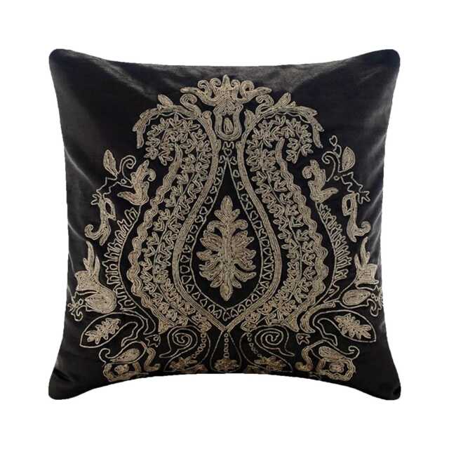 "Decorative Charcoal Gray Euro Size Pillow Cover 24""x24""/26""x26" - image 1