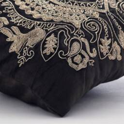 "Decorative Charcoal Gray Euro Size Pillow Cover 24""x24""/26""x26" - thumbnail 2