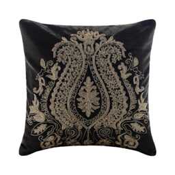 "Decorative Charcoal Gray Euro Size Pillow Cover 24""x24""/26""x26"