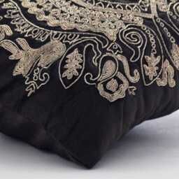 "Decorative Charcoal Gray Euro Size Pillow Cover 24""x24""/26""x26" - thumbnail 2