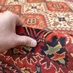 Handmade Maranus Afghan Rug Orange & Bronze Wool Tribal Carpet - 6.6x10.2 Ft - thumbnail 4