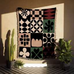 Modern Patchwork Throw Blanket - thumbnail 3
