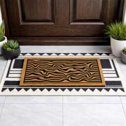 Groovy Melting Wave Mat - Trippy Entryway Rug Abstract Psychedelic Doormat - thumbnail 4