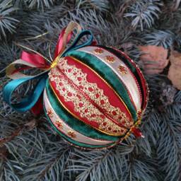 Hanging Toy Merry Christmas New Year Gift Patchwork Ball Gift For Family Year's Ornament Fir-Tree Decoration Home Decor - thumbnail 4