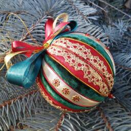 Hanging Toy Merry Christmas New Year Gift Patchwork Ball Gift For Family Year's Ornament Fir-Tree Decoration Home Decor - thumbnail 2