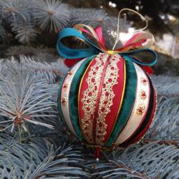 Hanging Toy Merry Christmas New Year Gift Patchwork Ball Gift For Family Year's Ornament Fir-Tree Decoration Home Decor - thumbnail 3