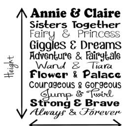 Personalised Sisters Together Quote, Poem, Vinyl Wall Art Sticker Decal Mural. Home, Decor. Children's Bedroom, Playroom. Siblings - thumbnail 3