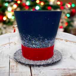 Frosty Snowman Top Hat Christmas Tree Topper Handmade Holiday Decor - thumbnail 1