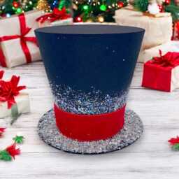 Frosty Snowman Top Hat Christmas Tree Topper Handmade Holiday Decor - thumbnail 2