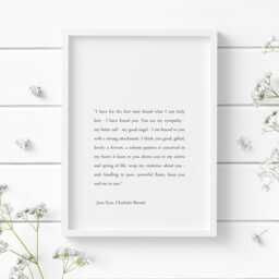 I Have For The First Time Found What Can Truly Love - You Print - Jane Eyre Wall Art Romantic Gift Unframed - thumbnail 1