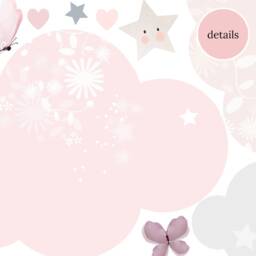 Dreamy Pink Cloud Wall Stickers Set Peel-And-Stick Stars & Butterflies For Girls' Bedroom Nursery Decor - thumbnail 2