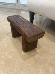 The Bibury - Reclaimed Pine Stool Handmade Rustic Wooden Bench, Solid Wood Footstool Or Side Table