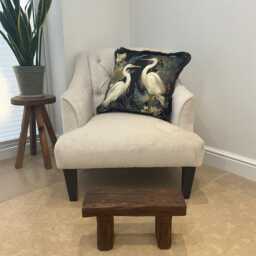 The Bibury - Reclaimed Pine Stool Handmade Rustic Wooden Bench, Solid Wood Footstool Or Side Table - thumbnail 3