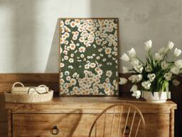 Chamomile Floral Art Print Wildflower Illustration, Archival Paper - thumbnail 1
