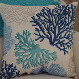 Beach Decor Sea Fan Throw Pillow - Coastal - thumbnail 3