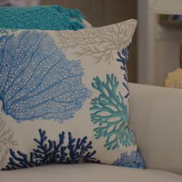 Beach Decor Sea Fan Throw Pillow - Coastal - thumbnail 2