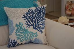 Beach Decor Sea Fan Throw Pillow - Coastal - thumbnail 1