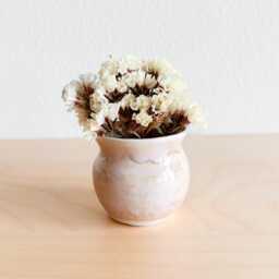 Tiny Bud Vase, Handmade Ceramic, Pink Brown Cream, Glossy Glaze, Small Pottery, Modern Art, Flower Lover, Mothers Day Gift, Home Decor - thumbnail 1