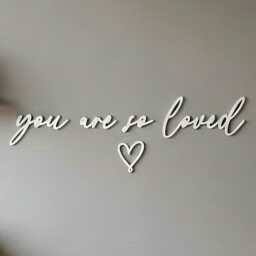 You Are So Loved Nursery Wall Sign - Minimal Line Heart Baby & Child's Room Decor Wooden Or Acrylic Quote - thumbnail 2