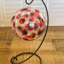 Red Poppy Candle Holder. Hand Painted On Glass Candled Memorial Gift, Unique Gift. Poppy Decor. Valentine Flower Gift - thumbnail 2