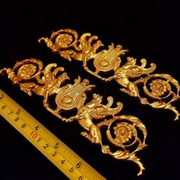 Pair Gilt Or White French Style Decorative Wall Furniture Moulding Pediment Plastic Decoration - thumbnail 3