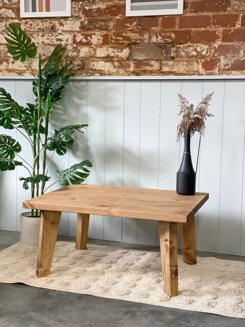 Siem // Scandi Wood Coffee Table With Tapered Legs - image 1