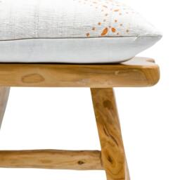 Mudcloth Pillow Cover, African Pillow, Lumbar White & Rust Mudcloth- Fall Decor Pillow- Throw Mud Cloth Cover 14x20 - thumbnail 3