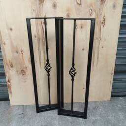 Set Of 2 Industrial Steel Console Breakfast Bar Table Legs Leg Metal Box Frames - Basket Centre Various Sizes Available - thumbnail 3