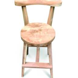 Sit Back & Relax Rustic Teak Bar Stool With - thumbnail 3