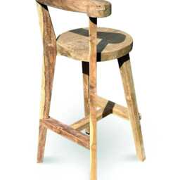 Sit Back & Relax Rustic Teak Bar Stool With - thumbnail 2