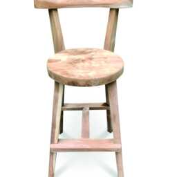 Sit Back & Relax Rustic Teak Bar Stool With - thumbnail 4
