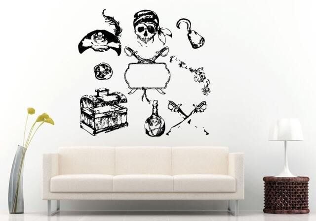 Pirates Decoration Set Kids Boys Children Room Wall Decal Vinyl Sticker Mural Decor L853 - image 1